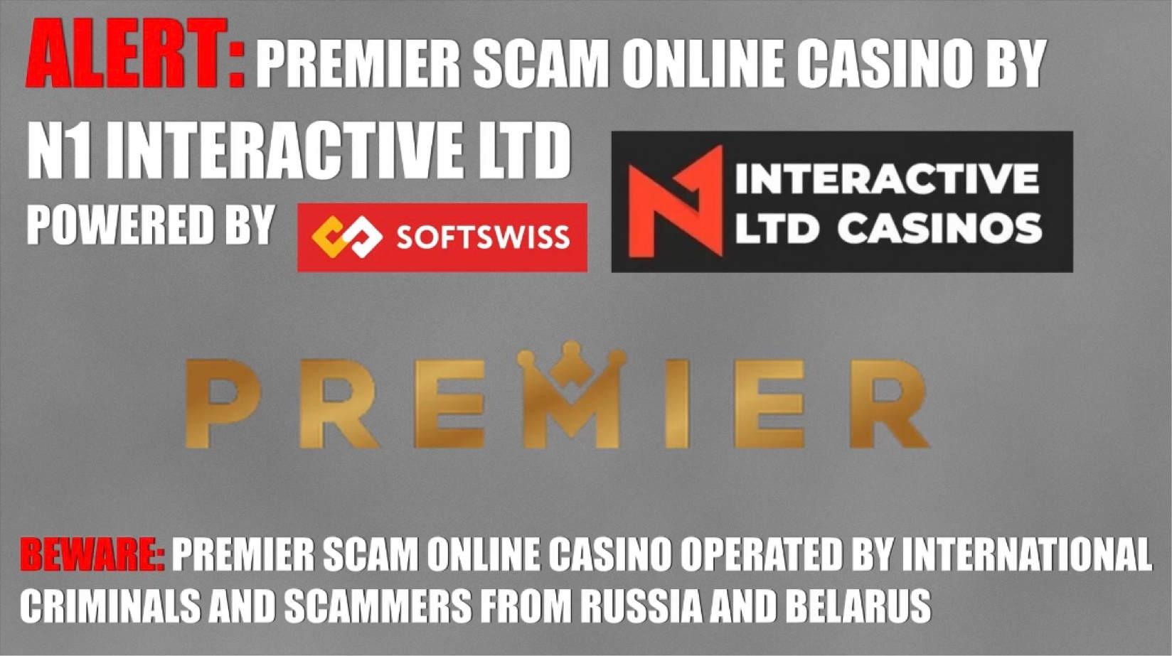 Fraud alert - PREMIER scam online casino