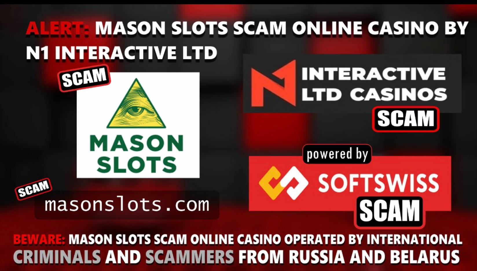 Mason slots casino Scam-Softswiss-N1 Interactive-Roland Yakovlevich Isaev-Paata Gamgoneishvili-Ivan Montik-Pavel Kashuba-Dmitry Yaikov